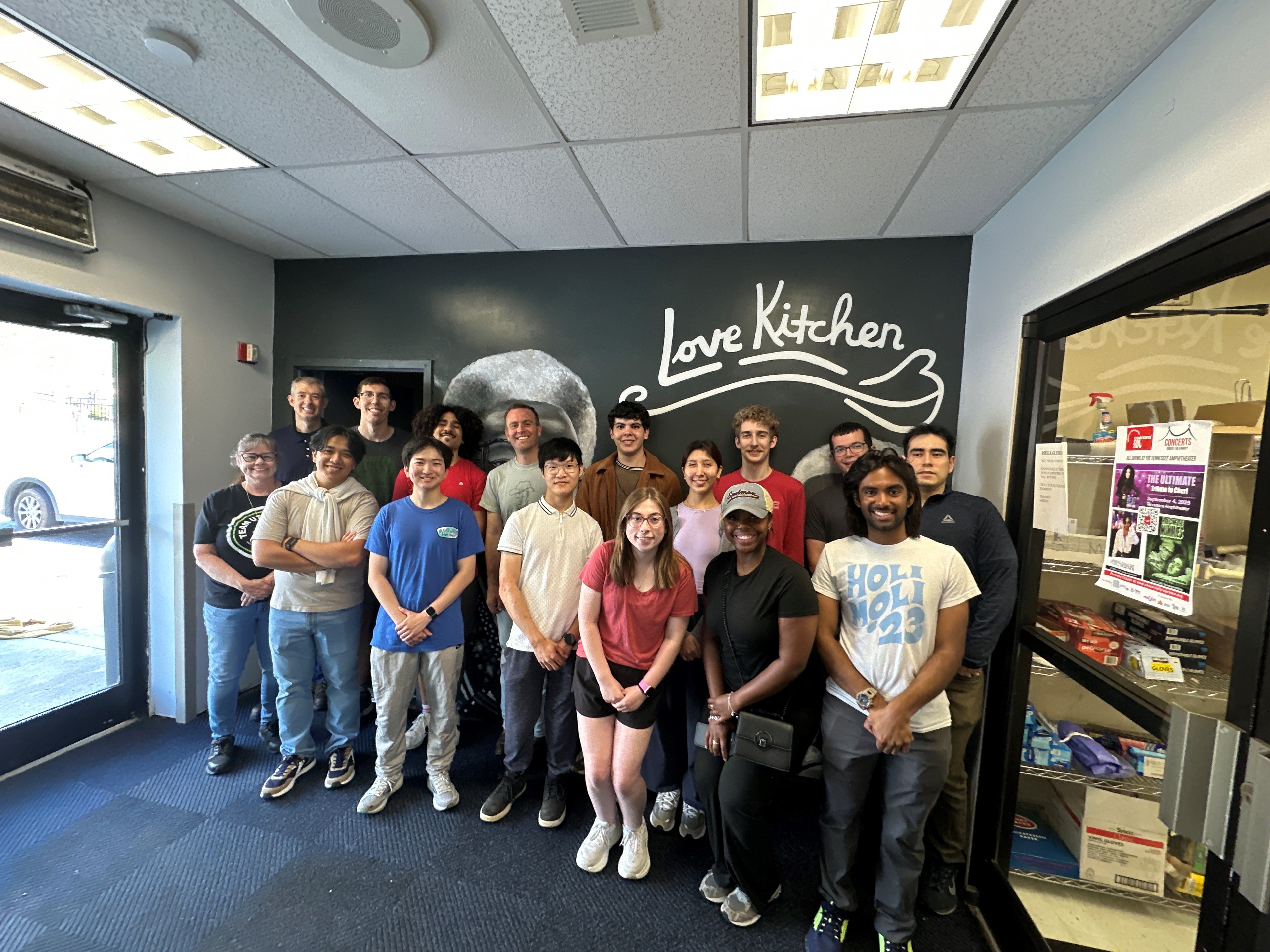 ORNL volunteers gathered at The Love Kitchen after packing food and supplies
