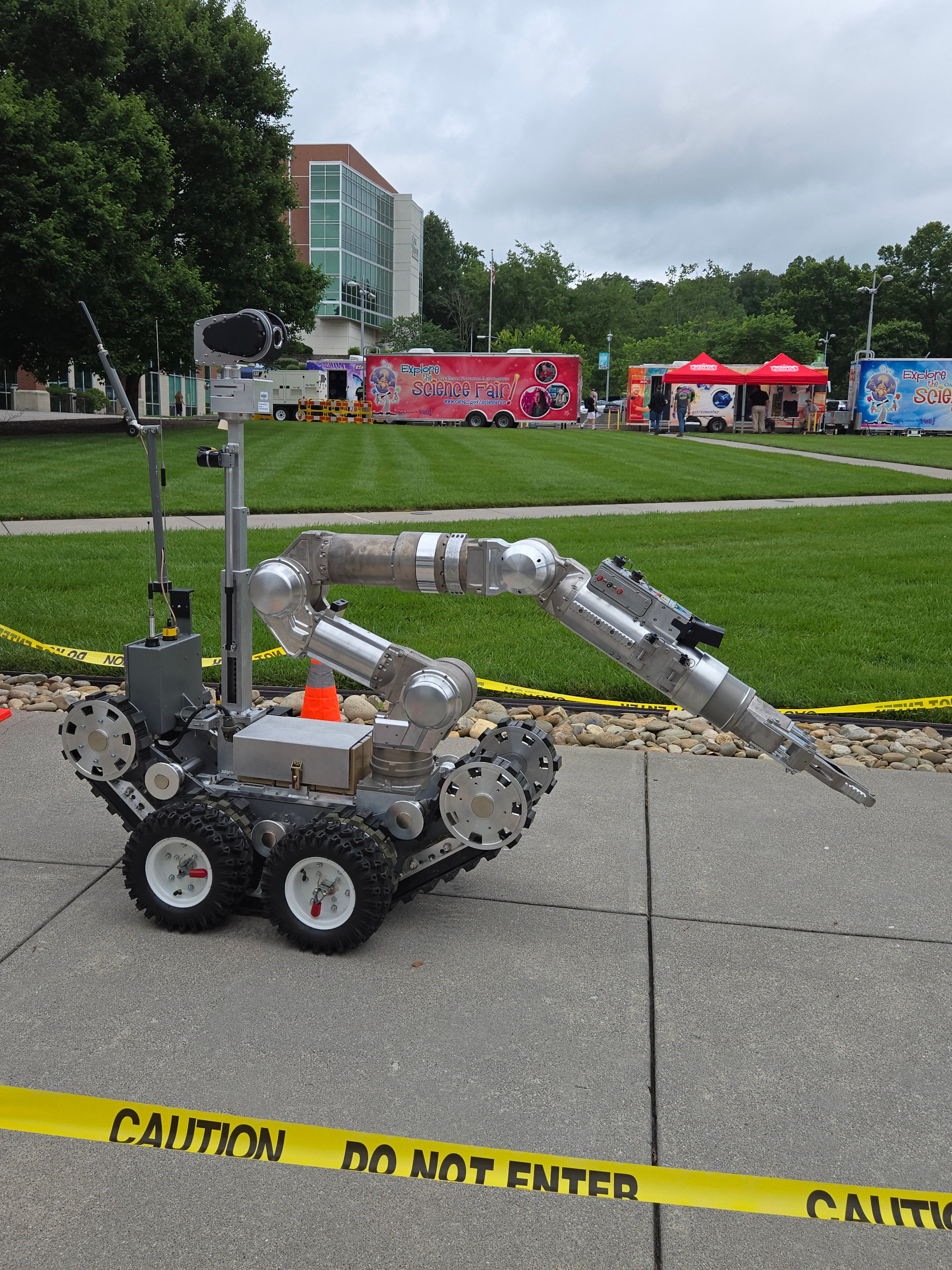 A robotic rover displayed during an ORNL internship activity